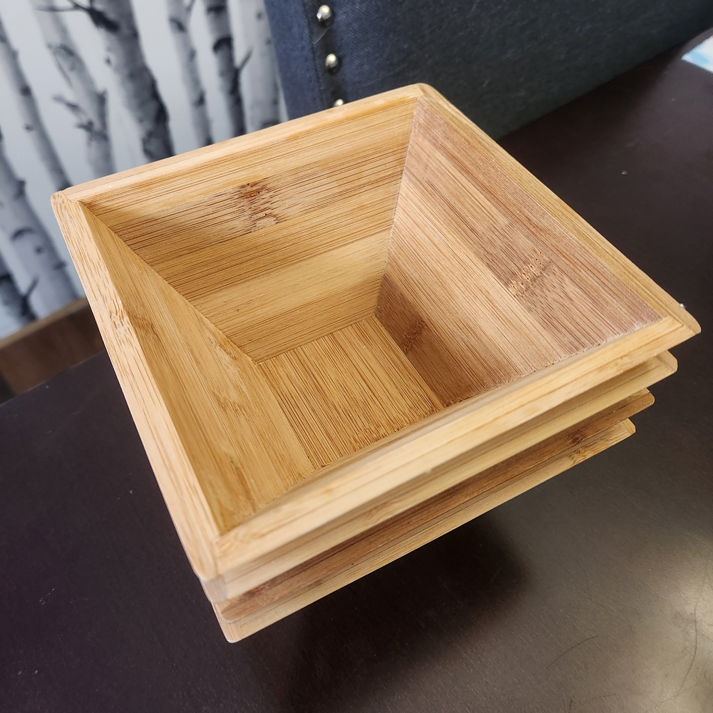 Set of 4 Bamboo Square Bowls